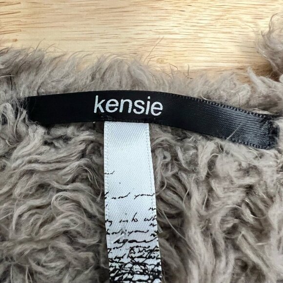 Kensie Womens Vest Brown Fur Asymmetric Hem Open Front Size XS - Picture 9 of 10